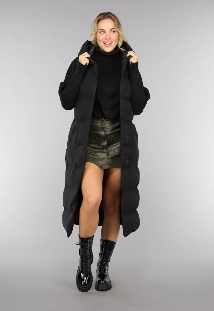 Zwarte Laklook Veterlaarsjes met Ritssluiting