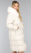 Beige Oversized Gevoerde Lange Winterjas