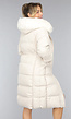 Beige Oversized Gevoerde Lange Winterjas