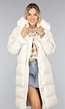 Beige Oversized Gevoerde Lange Winterjas