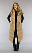 Camel Oversized Bodywarmer met Ceintuur