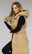 Camel Oversized Bodywarmer met Ceintuur