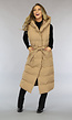 Camel Oversized Bodywarmer met Ceintuur