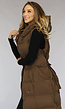 Bruine Lange Bodywarmer met Tailleband