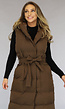 Bruine Lange Bodywarmer met Tailleband