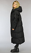 Zwarte Gewatteerde Lange Oversized Winterjas