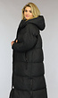 Zwarte Gewatteerde Lange Oversized Winterjas