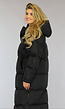 Zwarte Gewatteerde Lange Oversized Winterjas