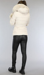 Beige Gewatteerde Winterjas met Bont en Riem