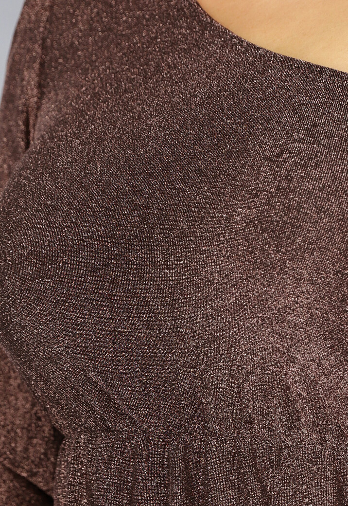 Rosé Gouden Top met Enkele Mouw