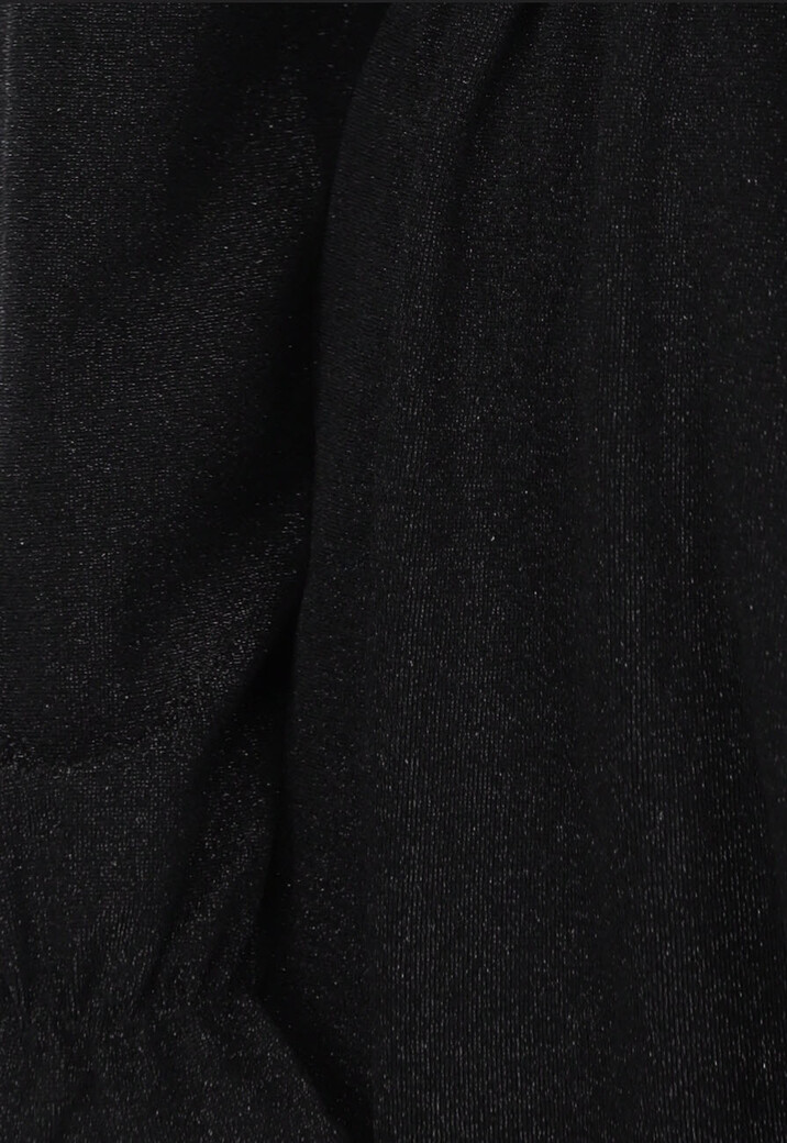 Zwarte Asymmetrische Top met Ruffle Mouw