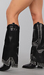 Zwarte Lederlook Laarzen met Studs