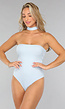 Choker Look Bodysuit in Lichtblauw