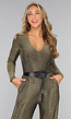 Gouden Shimmer V Hals Bodysuit