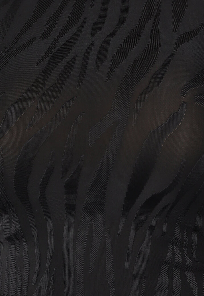Zwarte Longsleeve Zebra Print Top