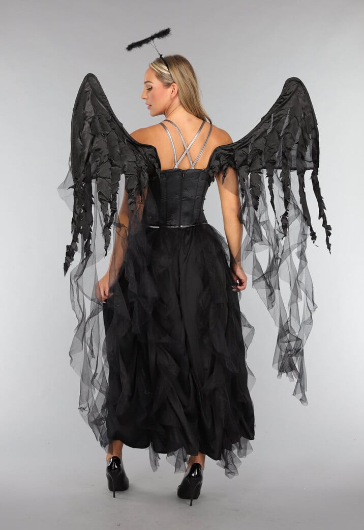 Duister Engel Kostuum met Vleugels