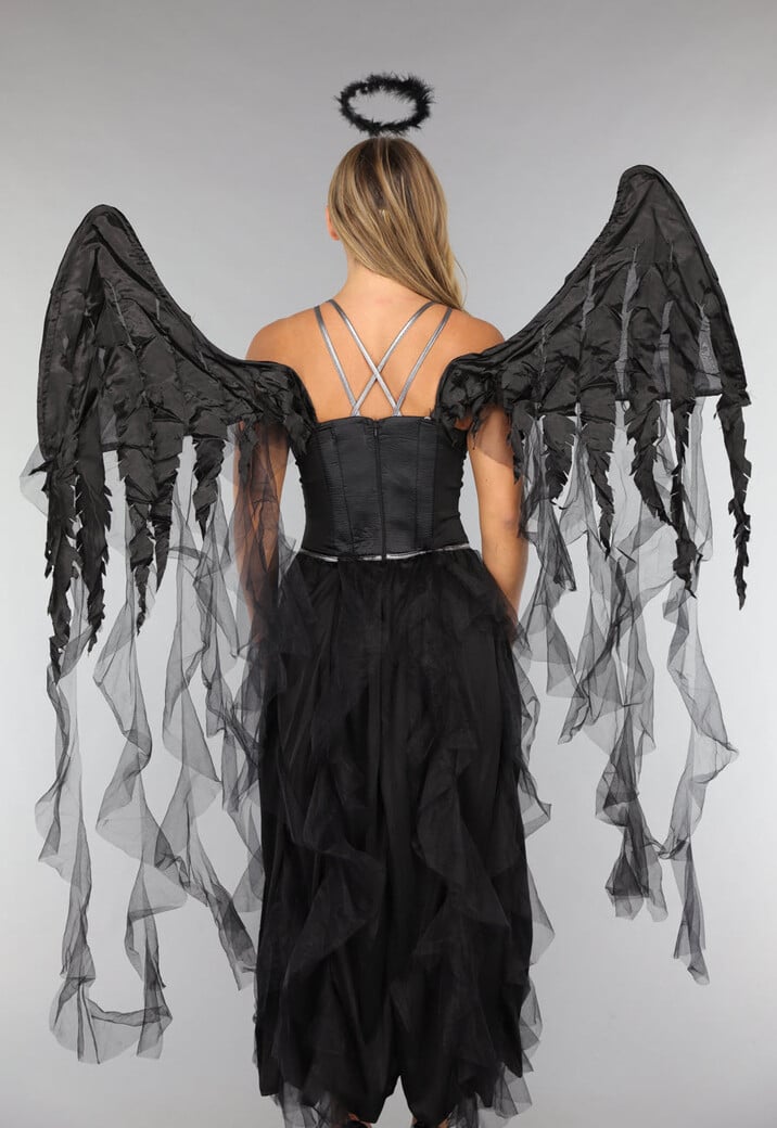 Duister Engel Kostuum met Vleugels