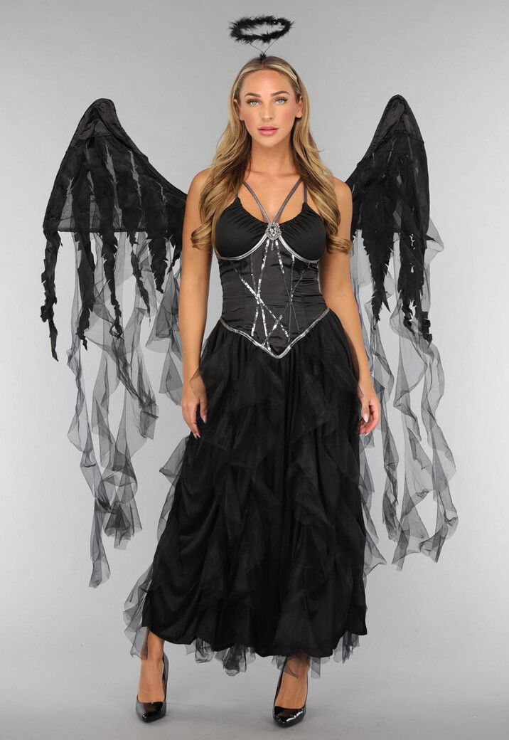 Duister Engel Kostuum met Vleugels