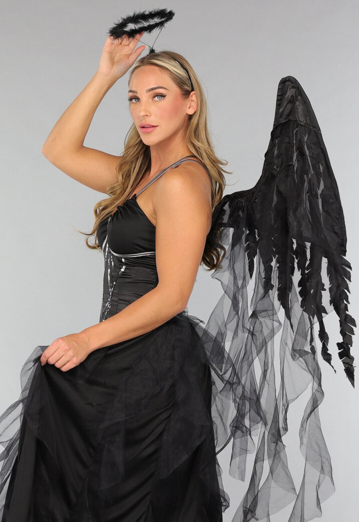 Duister Engel Kostuum met Vleugels