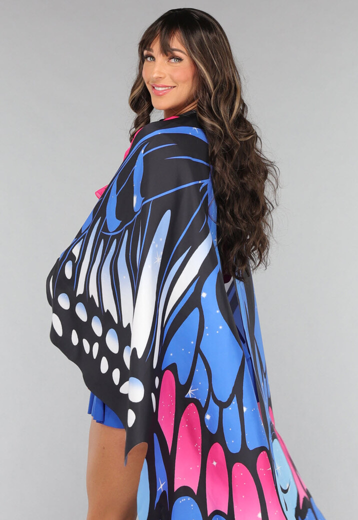 Kleurrijke Vlinder Cape in Blauw