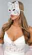 Wit Kanten Katten Masker