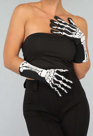 Halflange Skeletten Kostuum Handschoenen