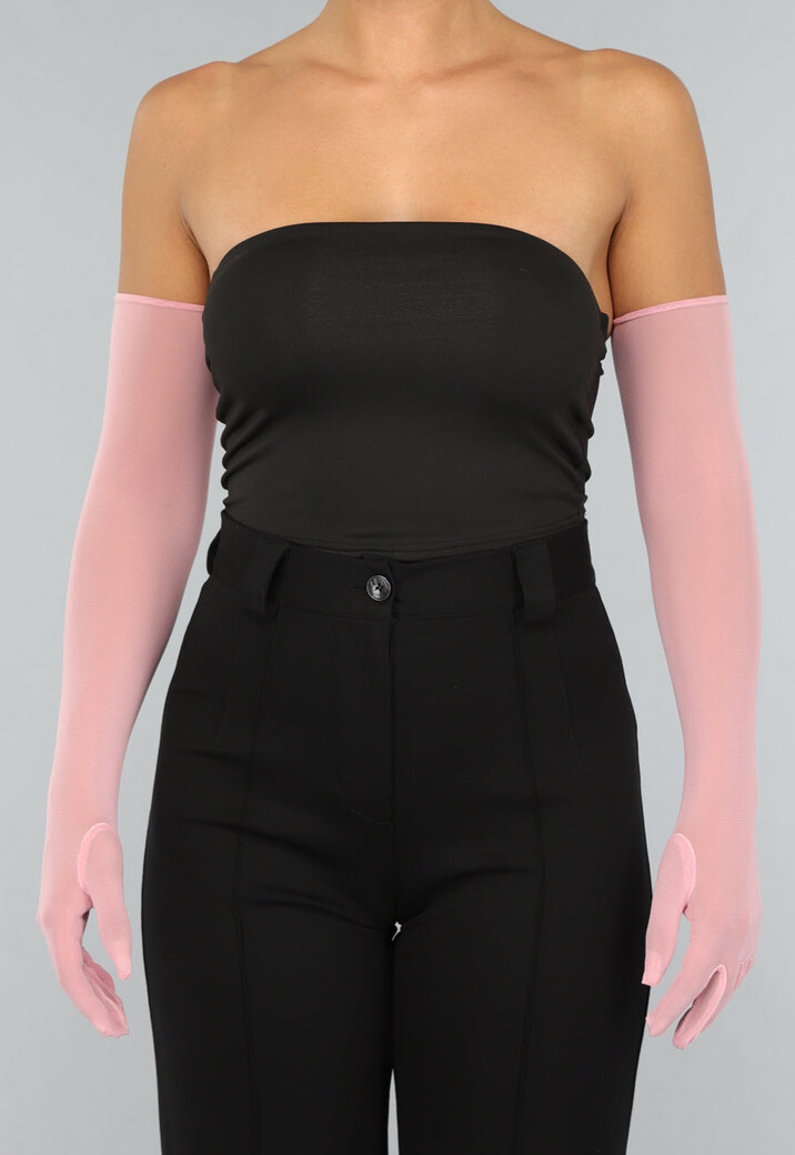 Lichtroze Mesh Handschoenen