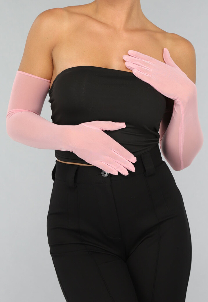 Lichtroze Mesh Handschoenen