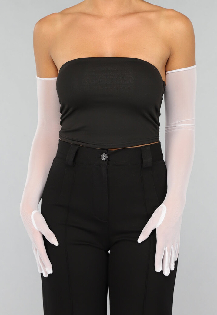 Mesh Avondhandschoenen in Wit