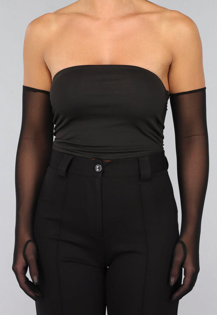 Doorschijnende Zwarte Avondhandschoenen