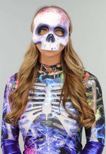 Half Skeletten Masker met Bloed Spatten