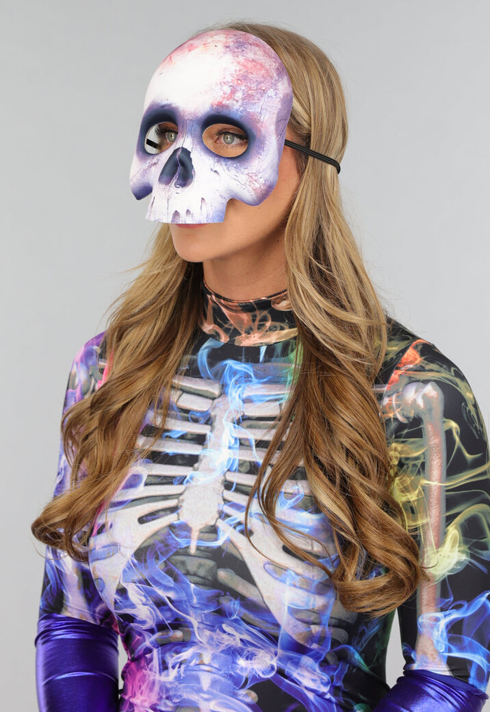Half Skeletten Masker met Bloed Spatten