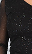 Zwarte One Shoulder Top met Glitters