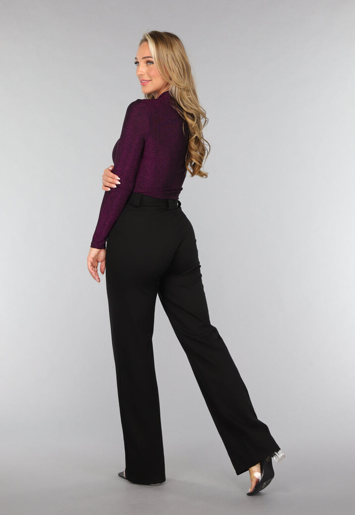 Twist Bodysuit met Paarse Glitters