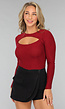 Uitsnede Bodysuit in Shiny Rood