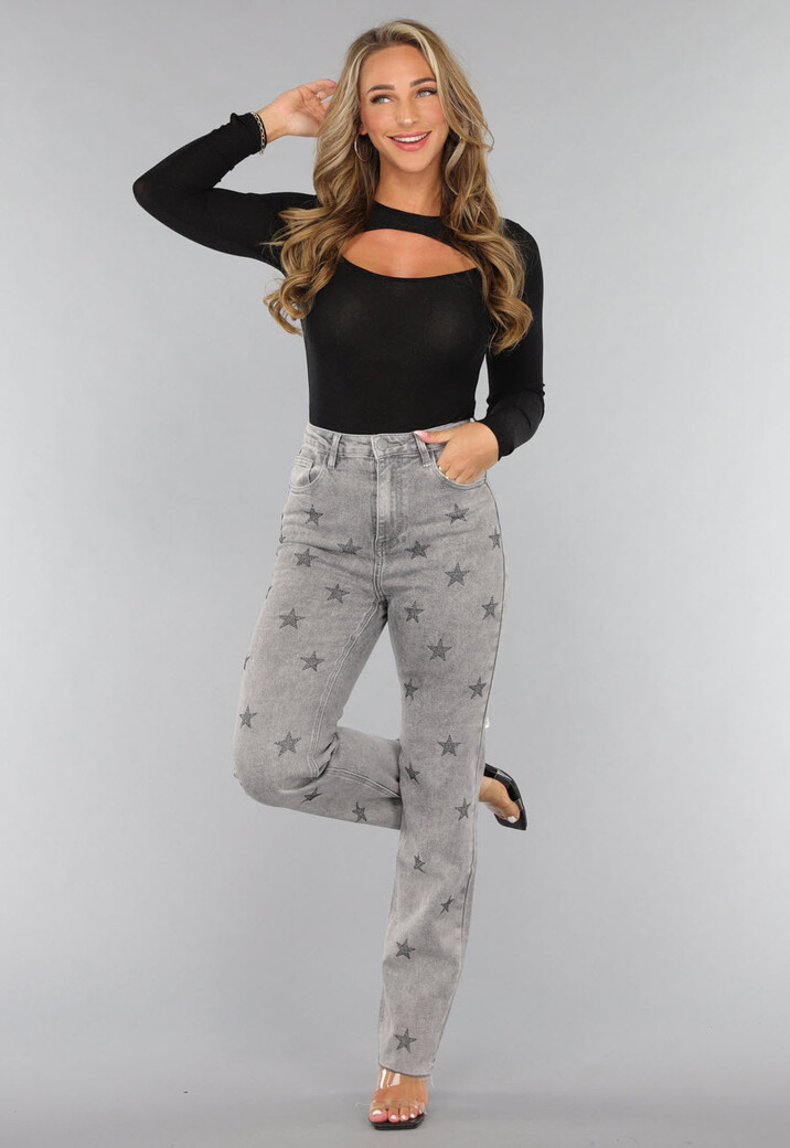 Zwarte Shimmer Cut Out Bodysuit