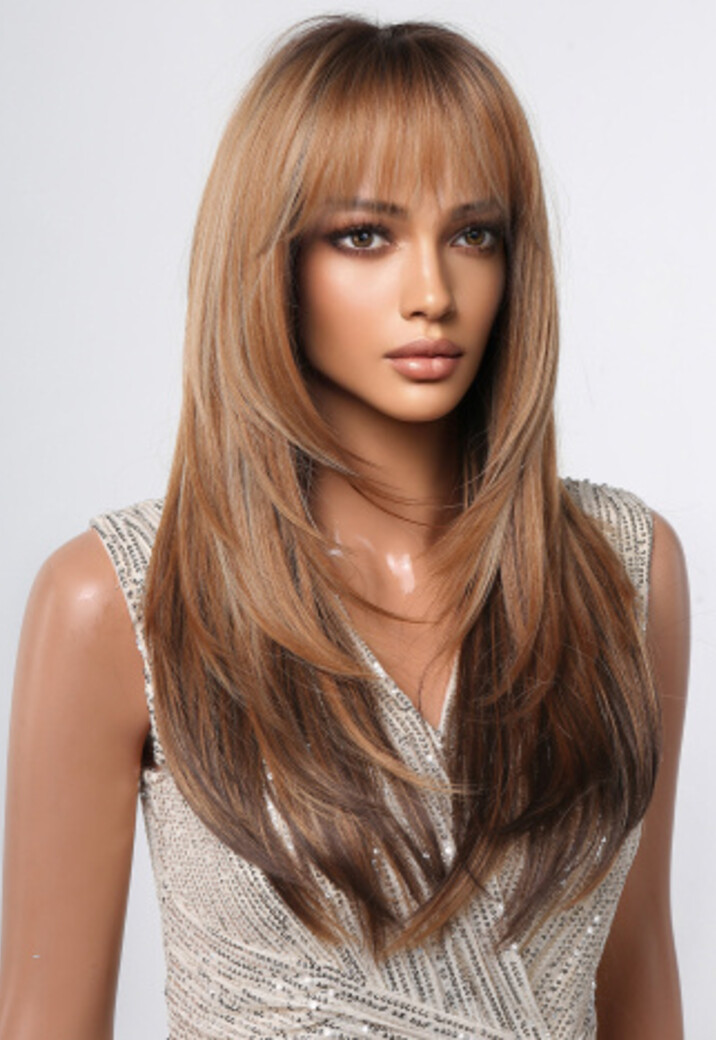 Goudbruine Pruik met Laagjes en Pony