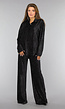 Zwarte Velvet Glitter Two Piece met Wide Leg Broek