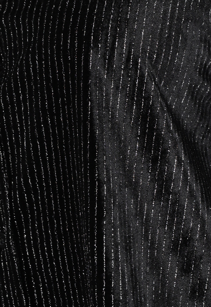 Zwarte Velvet Glitter Two Piece met Wide Leg Broek