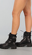 Zwarte Lederlook Biker Boots met Tasje