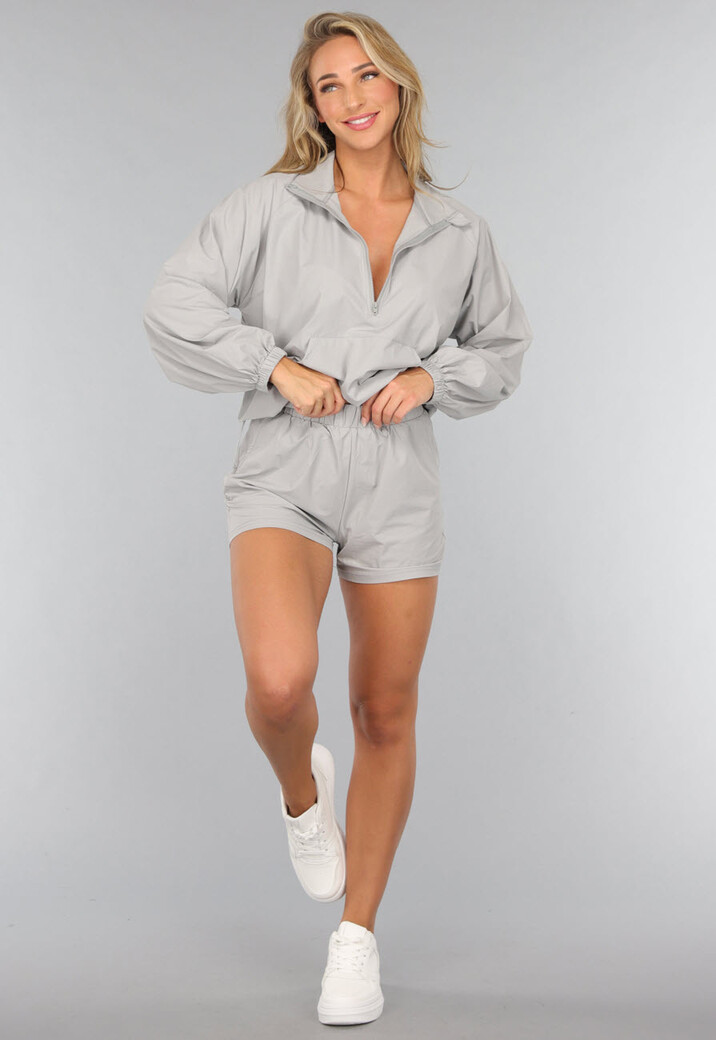 Grijze Sportieve Winddichte Two Piece