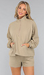 Khaki Windbreaker Short Set