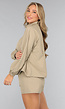 Khaki Windbreaker Short Set