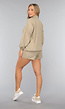 Khaki Windbreaker Short Set