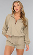 Khaki Windbreaker Short Set
