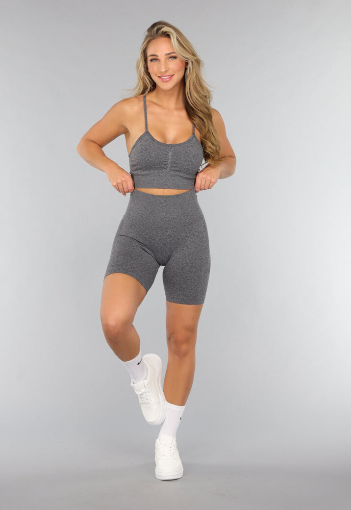 Grijze Fitness Set met Korte Broek