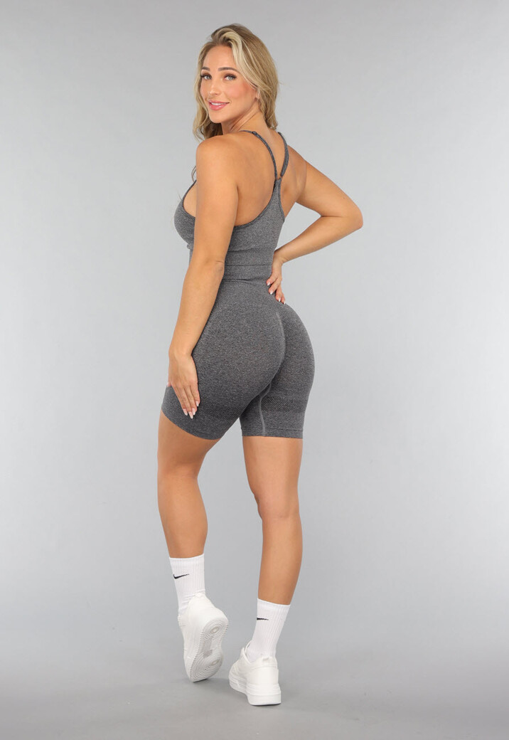 Grijze Fitness Set met Korte Broek