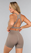 Taupe Fitness Set met Uitneembare Pads
