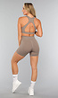 Taupe Fitness Set met Uitneembare Pads