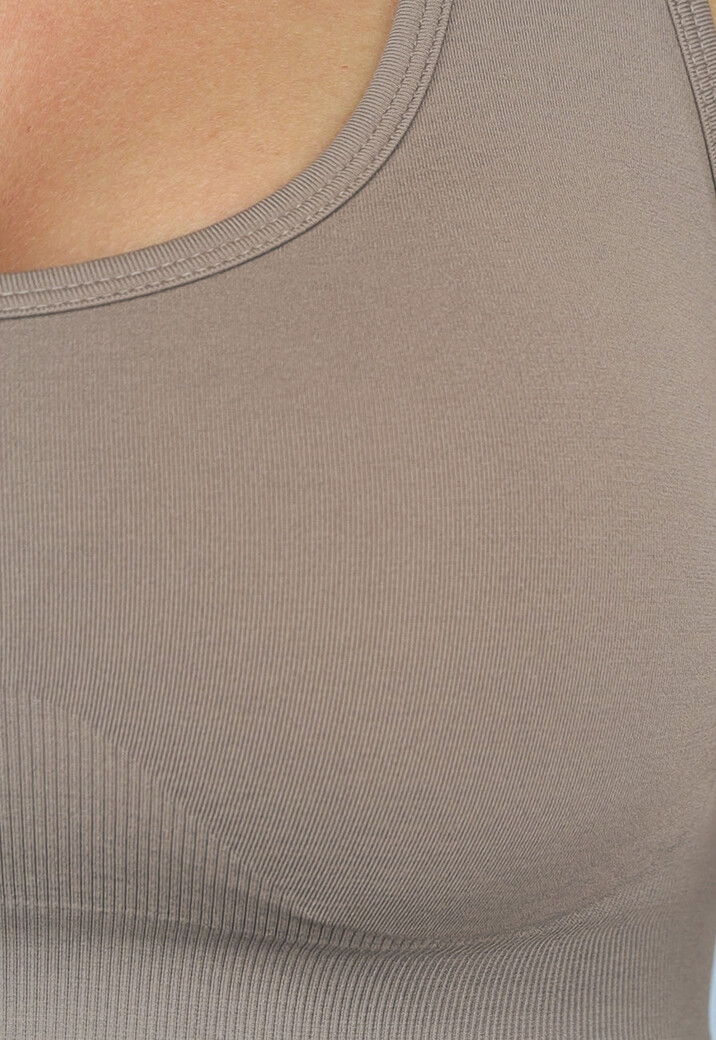 Taupe Fitness Set met Uitneembare Pads